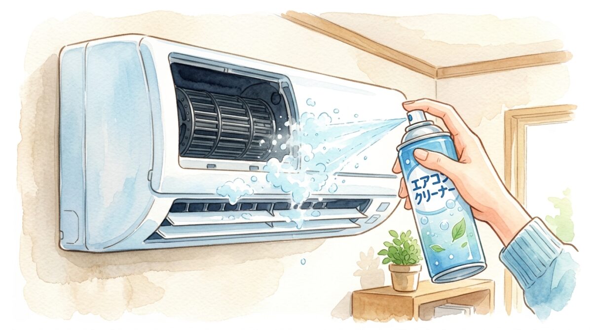 スプレーがファンの奥に届かない様子