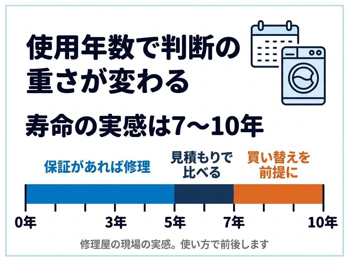 使用年数で判断の重さが変わる。寿命の実感は7〜10年